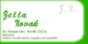 zella novak business card